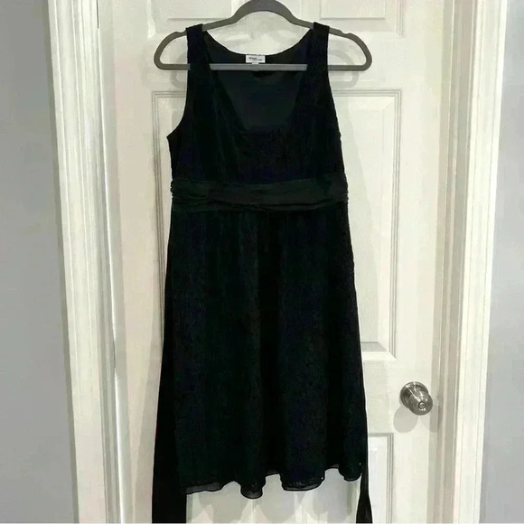 Mimi Maternity Lace Empire Waist Sleeveless Black Cocktail Party Dress Size M - Picture 3 of 16